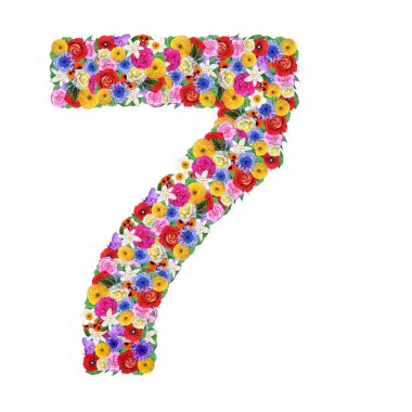 sayı 7 değişik çiçek