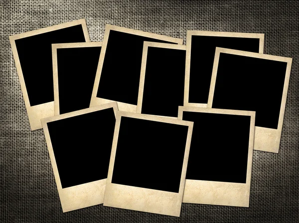 Polaroid-stile foto su uno sfondo di lino — Foto Stock