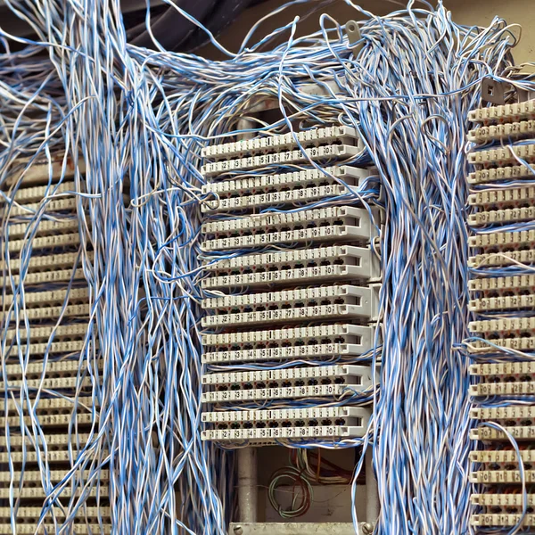 Old telephone switchboard closeup — Stock Photo, Image