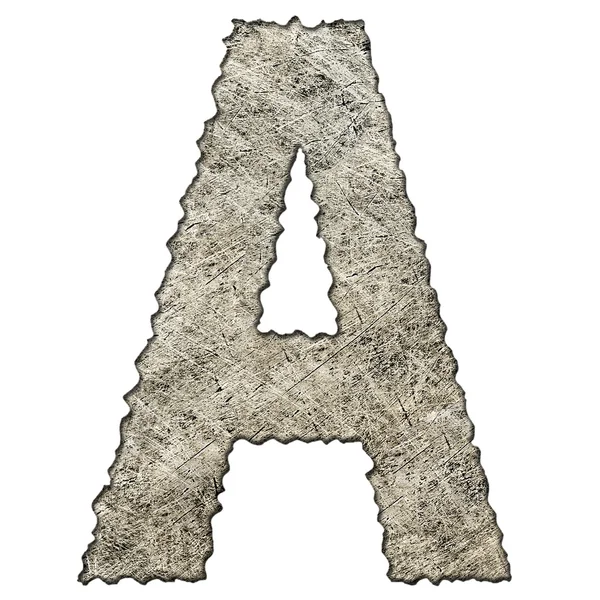 Old scratched metal letter T — Stock fotografie