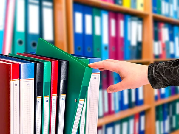 Office Dokumentmappar Står Rad — Stockfoto