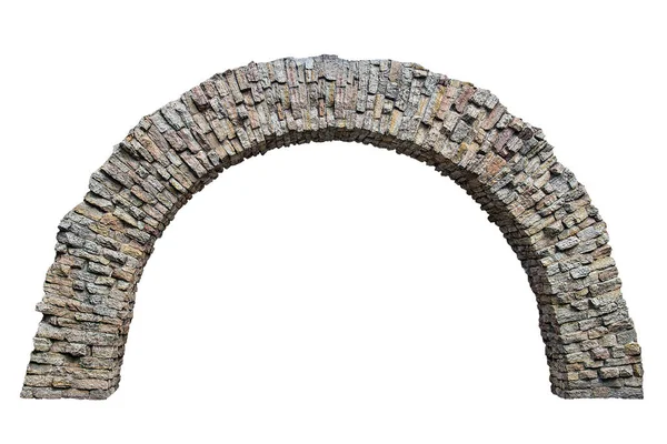 Каменная Арка Стене Изолированы Белом Фоне — стоковое фото