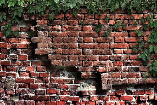 Old Crumbling Brick Sighest Grunge Style — Stock Photo, Image