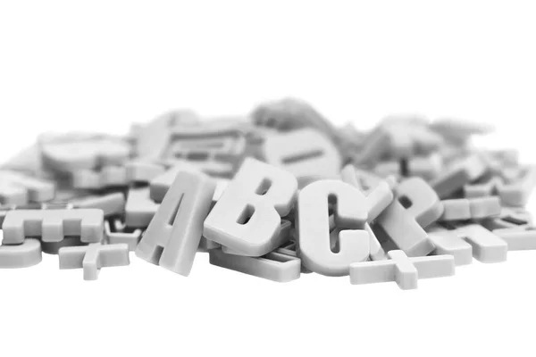 Black White Alphabet Letters Magnet — Stock Photo, Image