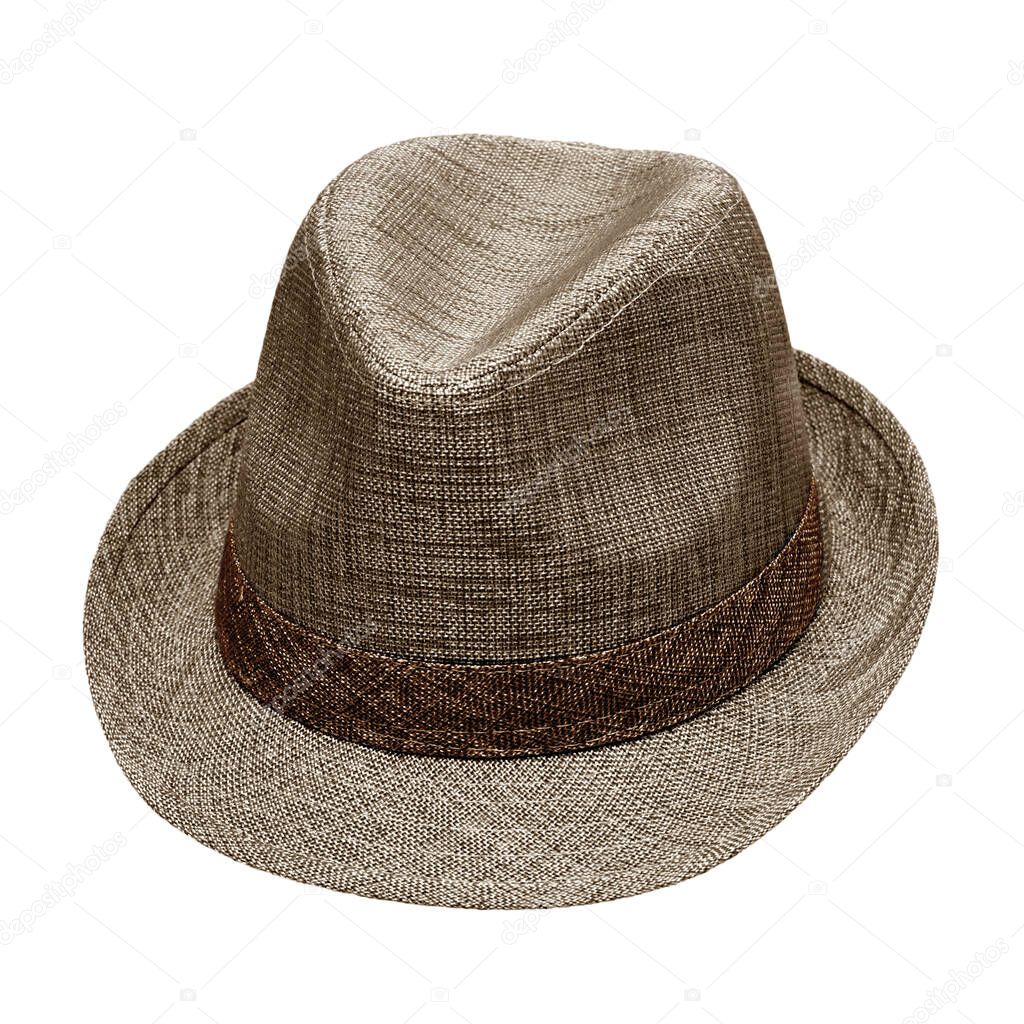 men's felt hat isolated on white background