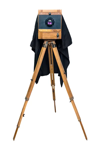 Old Wooden Camera Tripod Isolated White Background Royalty Free Stock Images