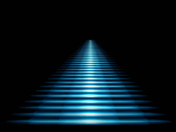 Світло Блакитні Сходи Ведуть Чорному Тлі — стокове фото