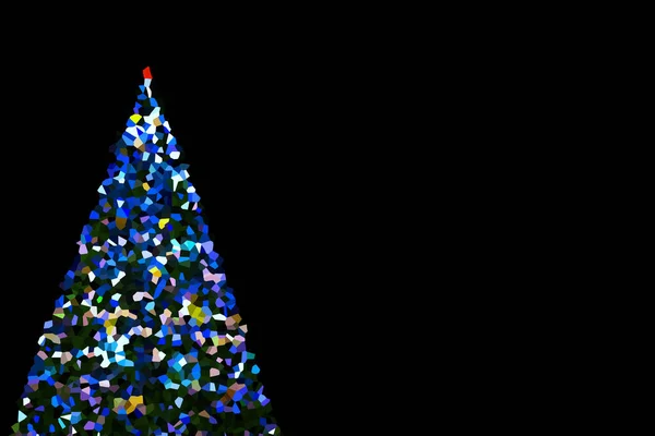 黒の背景上に抽象的なクリスマス ツリー — ストック写真