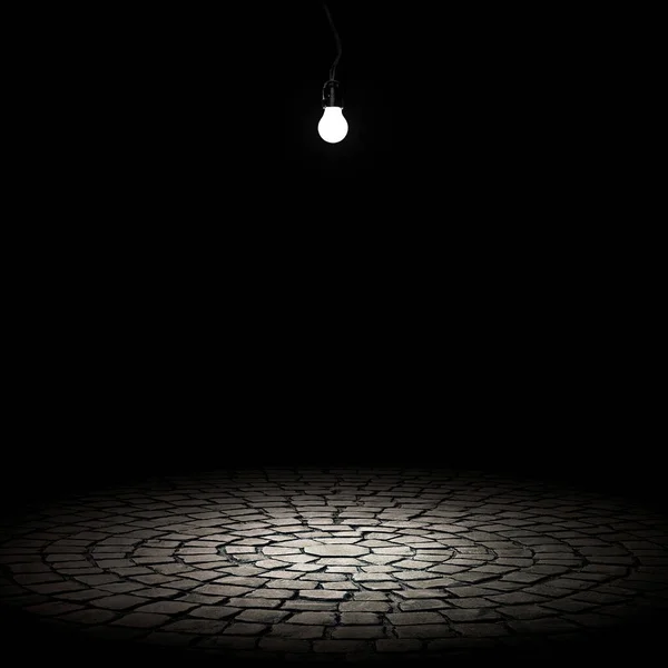 Işıklı Taş Zemine Siyah Zemin — Stok fotoğraf