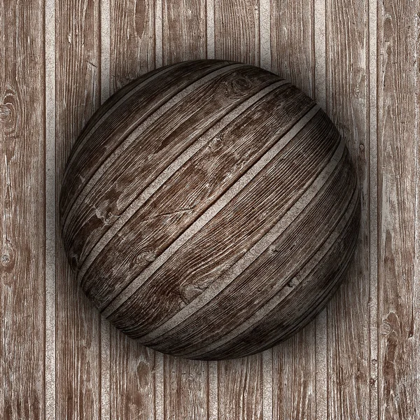 条纹复古背景上的黑木球 — 图库照片