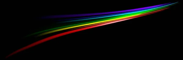 Líneas Brillantes Multicolores Dinámicas Sobre Fondo Negro — Foto de Stock