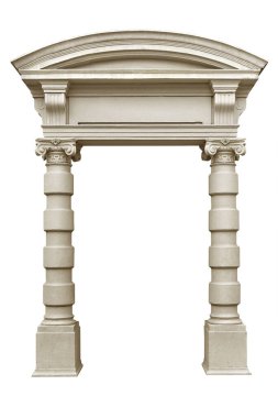 Beyaz arka planda izole antik taş kemer