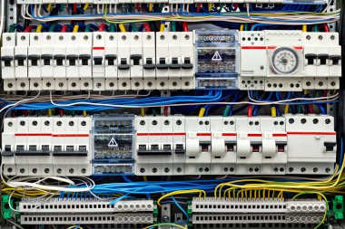 Sigortalar closeup ile elektrik paneli