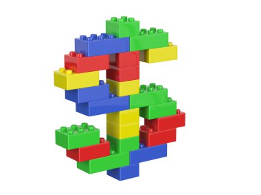 çocuklardan oluşan dolar para birimi simgesi