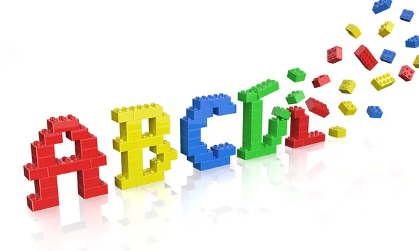 Colorido tijolo brinquedos alfabeto — Fotografia de Stock