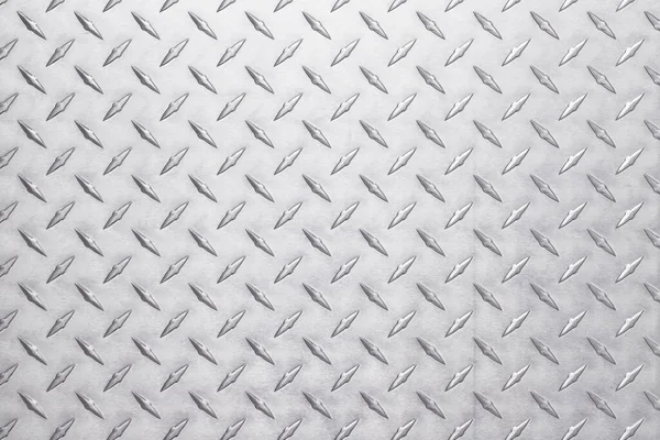 Shiny Sheet Iron Silver Metal Background Steel Texture Diamond Pattern — Stock Photo, Image