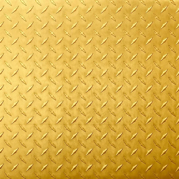 Golden Metal Texture Rhombic Pattern Brass Gold Background — Stockfoto