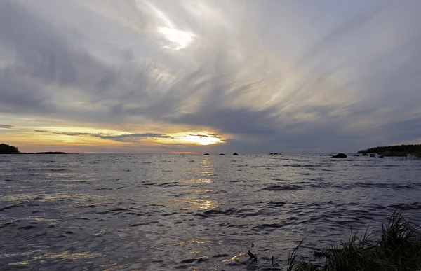 湖の夕日 — ストック写真