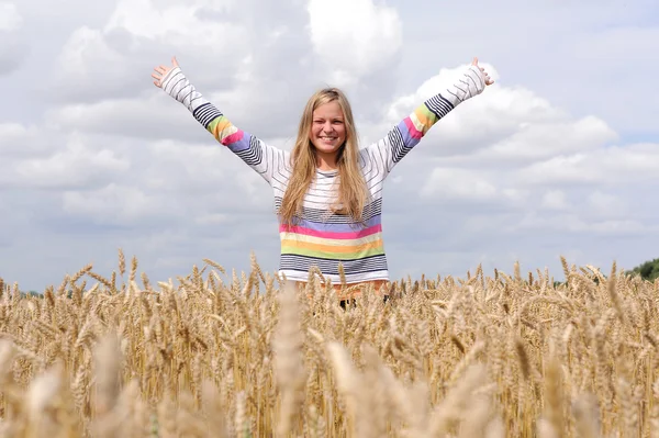 Meisje op het gebied — Stockfoto