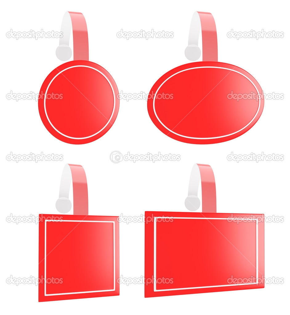 3d render of illustration of red wobbler for promote various products