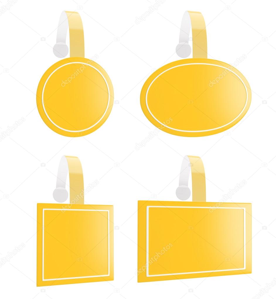3d render of illustration of yellow wobbler for promote various products