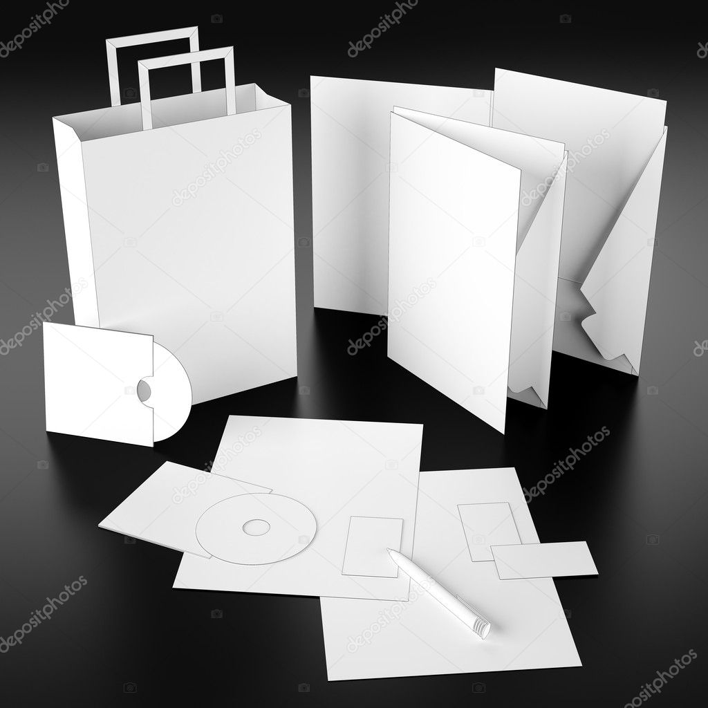3d render of Set of corporate identity templates