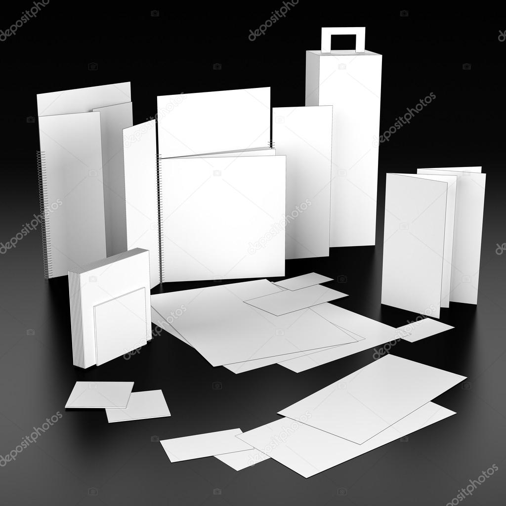 3d render of Set of corporate identity templates