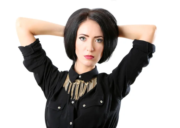 Beautiful Brunette Girl. Healthy Long Hair — Stock Photo, Image