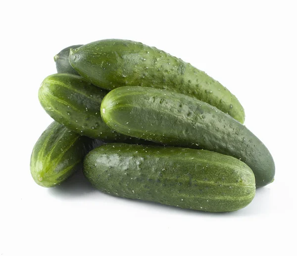 A bunch of cucumbers on a white background — Stock Photo, Image