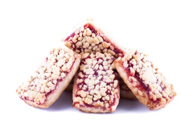 Beyaz arka plan üzerinde izole şekerli kurabiye