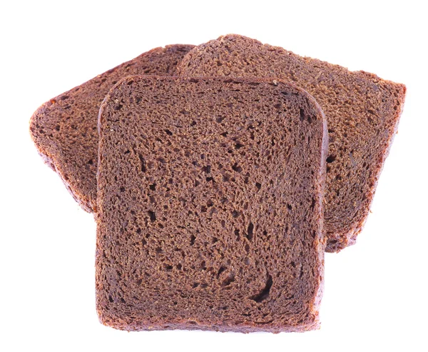 Três fatias de pão de centeio — Fotografia de Stock