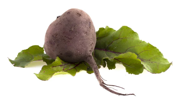 Red beets with leafs on white background — Stock Photo, Image