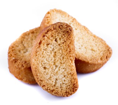 Beyaz arka planda üç kraker