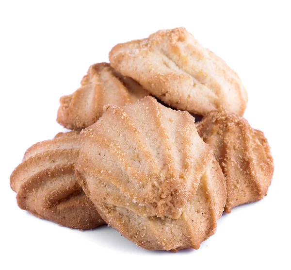 Suiker koekjes, geïsoleerd op witte achtergrond — Stockfoto