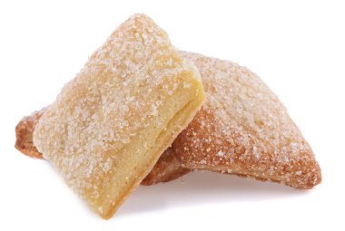 Beyaz arka plan üzerinde izole şekerli kurabiye