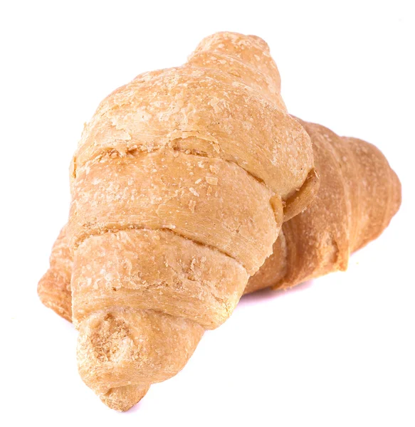 Dois Croissants Isolados em Fundo Branco — Fotografia de Stock