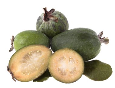 feijoa, beyaz zemin üzerine izole