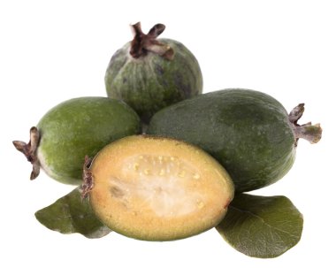 feijoa beyaz arkaplanda izole edildi