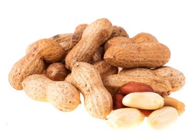 Beyaz arka plan üzerinde izole fıstık, demet