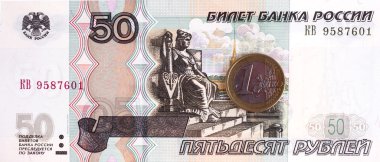 Döviz Kuru euro ve 50 ruble.