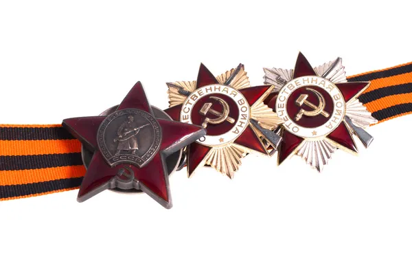 Preisverleihung der ussr. Orden des großen patriotischen Krieges und der St.-Georgs-Schleife — Stockfoto