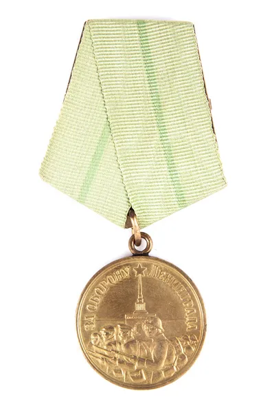 Toekenning van de Sovjet-Unie. medaille voor de verdediging van leningrad — Stockfoto