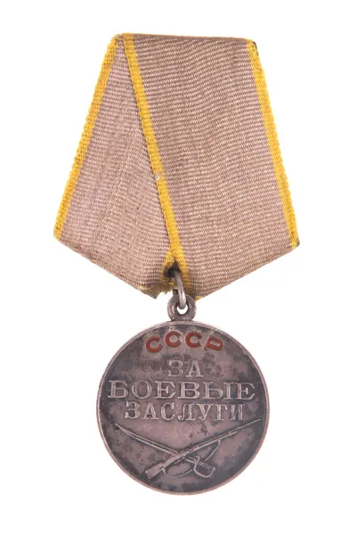 Toekenning van de Sovjet-Unie. medaille van militaire verdienste — Stockfoto