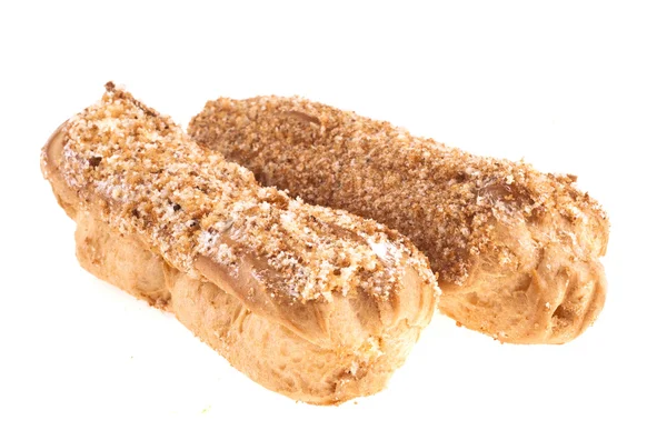 Two eclair on a white background — Stock Photo, Image