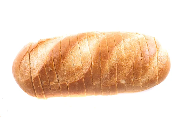 Laib Brot, isoliert auf weißem Hintergrund — Stockfoto