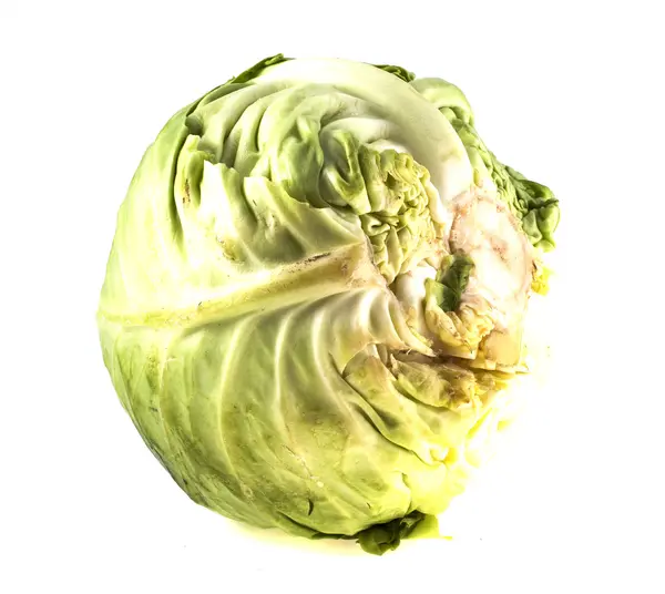 Ένα κεφάλι του λάχανου σε λευκό φόντο — Φωτογραφία Αρχείου