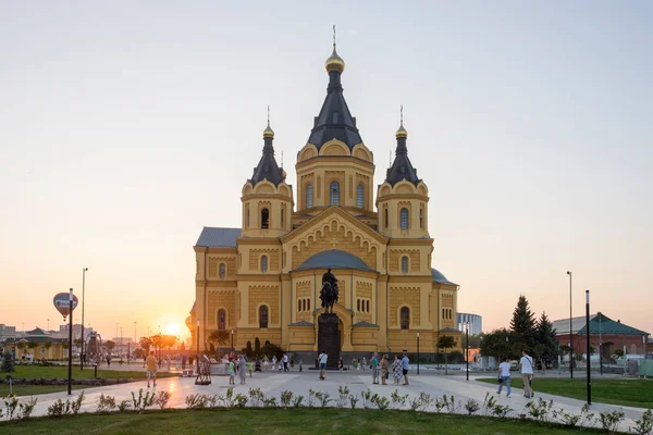 Rusko Nižnij Novgorod Pohled Katedrálu Nejsvětějšího Prince Alexandra Nevského — Stock fotografie