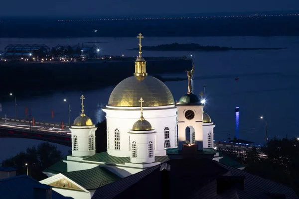 Ryssland Nizjnij Novgorod Utsikt Över Bebådelsen Kloster Vid Solnedgången — Stockfoto