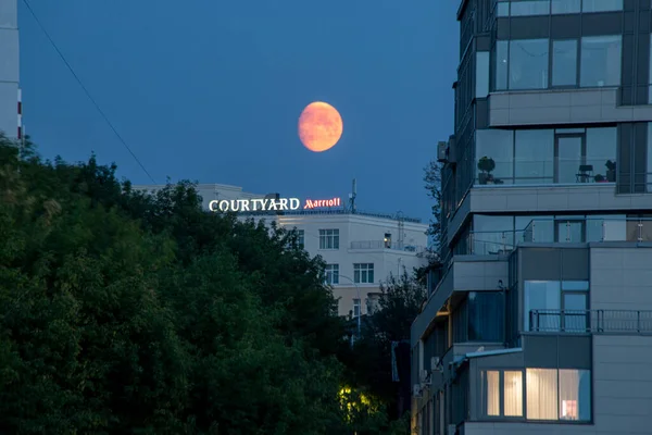 Rosja Niżny Nowogród Księżyc Wschodzi Zdjęcie Stockowe