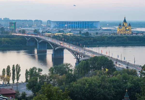 ロシアだ ニジニ ノヴゴロド カナビンスキー橋 ロイヤリティフリーのストック画像